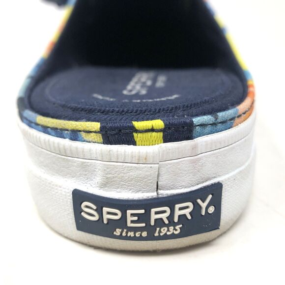 Sperry Top Sider Crest Vibe Mule Womens Sz 10 Navy Tropical Canvas Boat Shoe - Picture 10 of 13